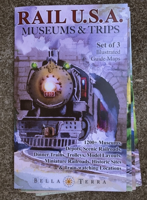 Main Bella Terra Maps R11030F Rail USA Museums & Trips Map Guides to 1200 p image