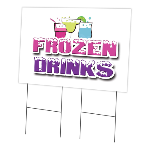 SignMission C-2436 Frozen Drinks 24 x 36 in. Frozen Drinks Yard Sign &