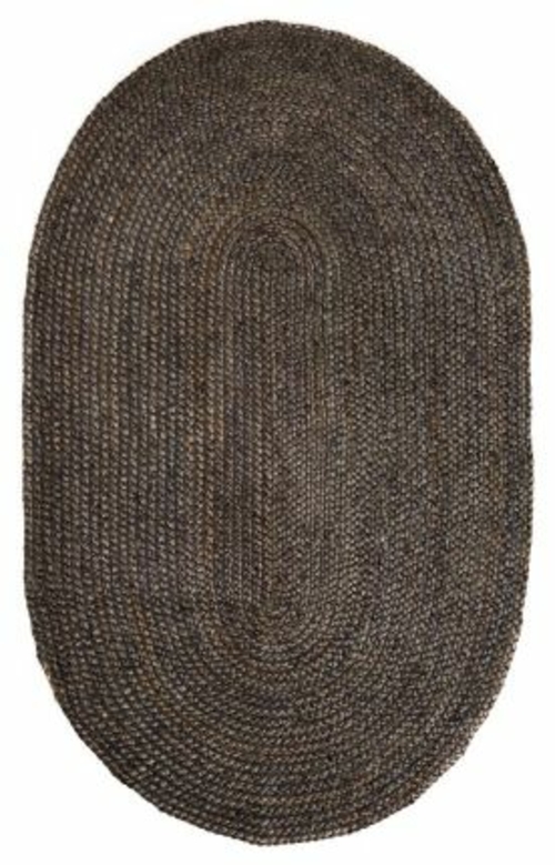 Anji Mountain AMB0329-069OV 6 ft. x 9 ft. Oval Kerala Gray Jute Rug