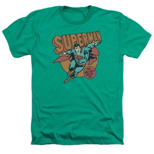 Trevco Dc-Job For Me - Adult Heather Tee - Kelly Green- Extra Large