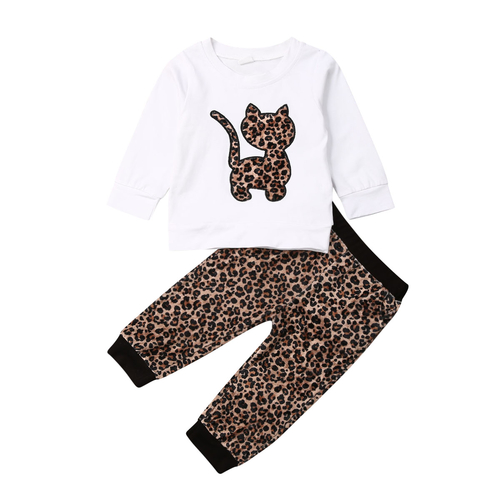 2020 Baby Kids Girls Leopard Clothes Babies Cat