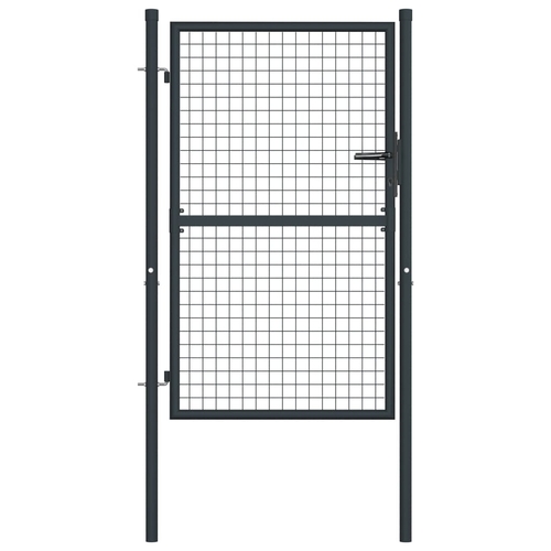 Mesh Garden Gate Galvanised Steel 39.4"x68.9" Gray