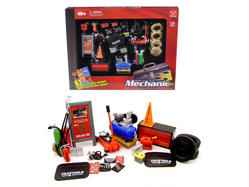 Mechanic Accessory Set For 1/24 Scale Cars 23 Pieces by Phoenix Toys