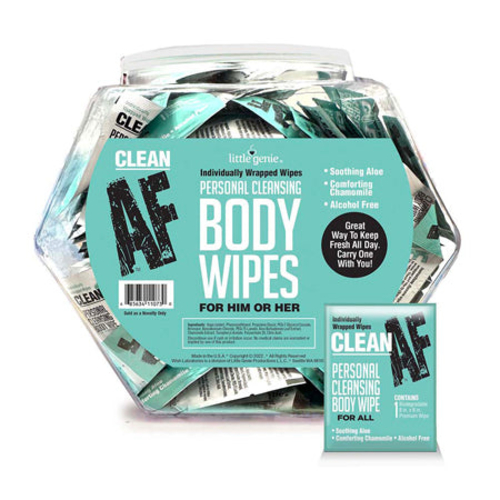 Clean AF Individually Wrapped Personal Cleaning Body Wipes 96-Piece