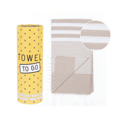 Beach Pool Hammam Towel, Beige in Gift Box