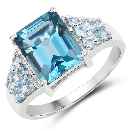 4.56 Carat Genuine London Blue Topaz & Swiss Blue Topaz .925 Sterling