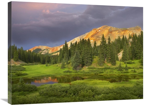 Global Gallery GCS-396173-2432-142 24 x 32 in. Red Mountain & Pond&#44