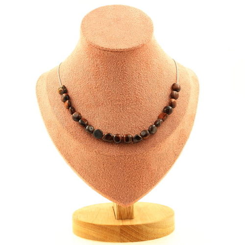 Red Tiger Eye from Brazil 20 beads necklace.