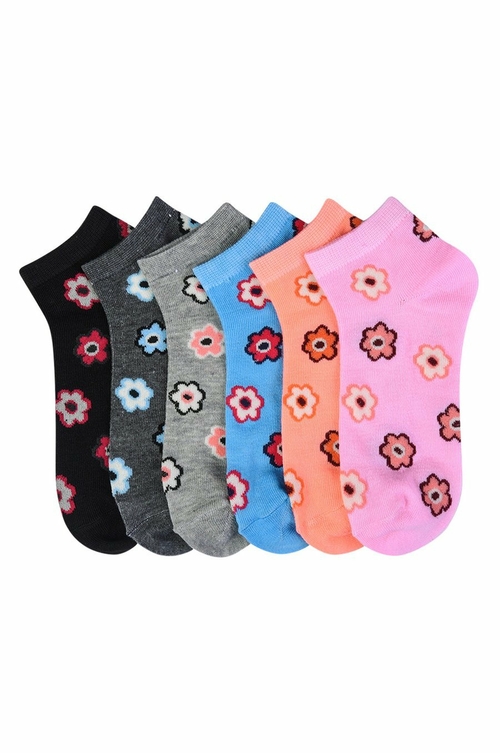 Fashioned Ankle Socks - Floral, 9-11, 3 Pairs