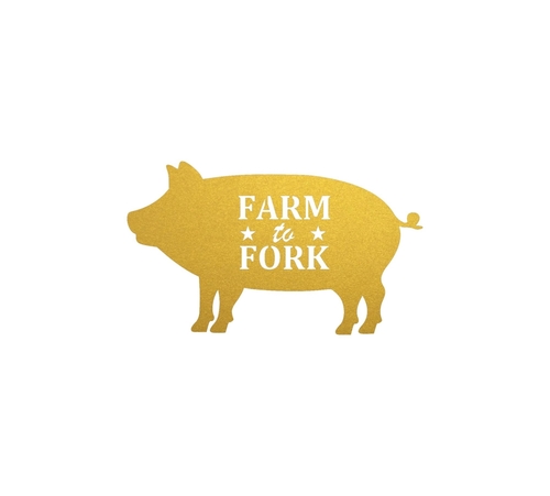 Central Coast Designs PIGFARMFORK-10GLD 6 x 10 in. Farm to Fork Script