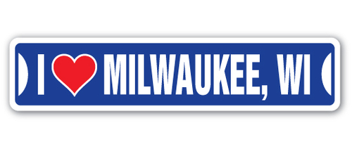 SignMission SSIL-Milwaukee Wi Street Sign - I Love Milwaukee, Wisc