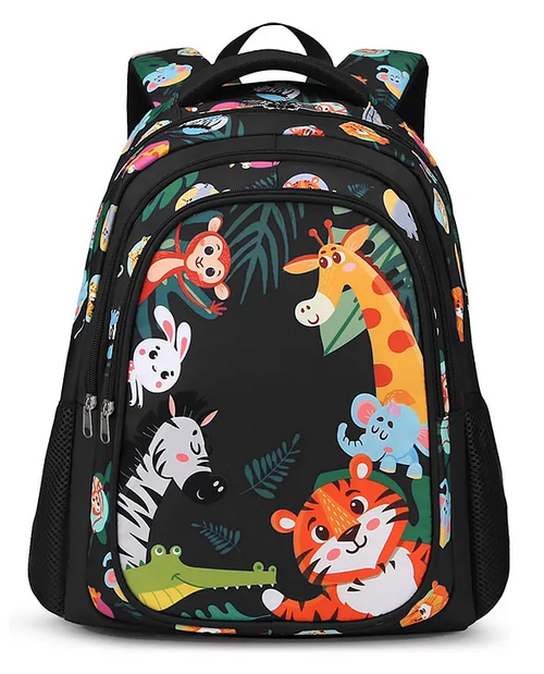 Premium Quality Full Black Animal Bag for Kids - 16 Inches