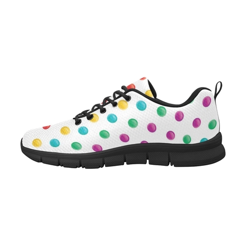 Womens Sneakers - Multicolor Polka Dot Print Running Shoes