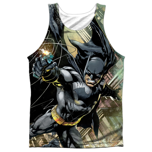 Batman Catch-Adult 100 Percent Poly Tank Top T-Shirt, White - 2X