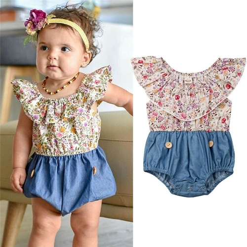 UK Summer Newborn Infant Baby Girls Floral Clothes