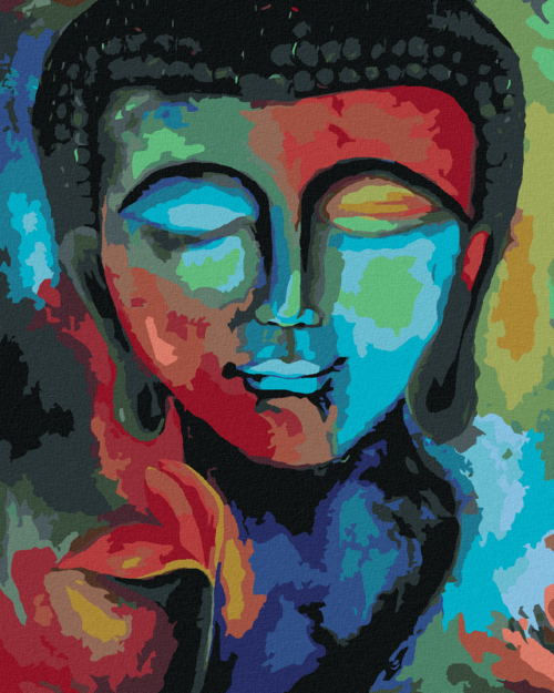 Paint by Numbers - COLOURFUL BUDDHA AND FLOWERS