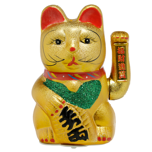 Decorative Waving Maneki Neko Ceramic Cat 21cm
