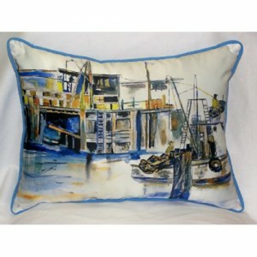 Betsy Drake ZP929 Fishing Boat Throw Pillow- 20 x 24 in.