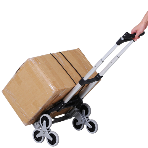 DURHAND 6-Wheels Up Stairs Trolley Hand Trucks Foldable Steel Load