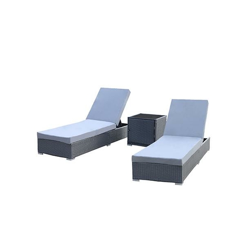 Outdoor 3 Piece Sunlounge Set Rattan Garden Day Bed Lounger
