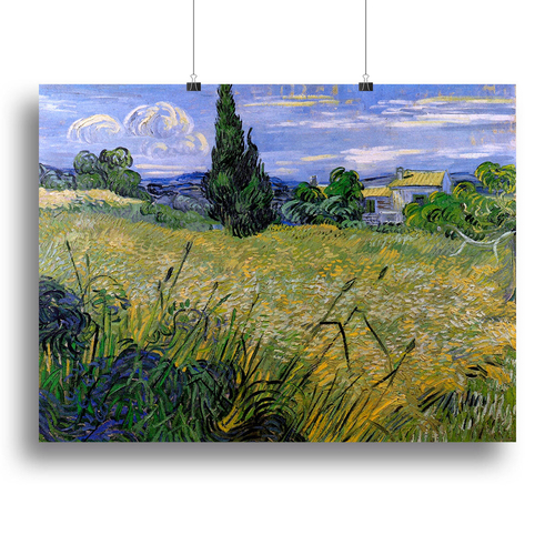Green Wheat Field with Cypress by Van Gogh Canvas Print or Poster