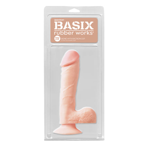 Pipedream Basix Rubber Works 7.5 in. Dong With Balls & Suction Cup