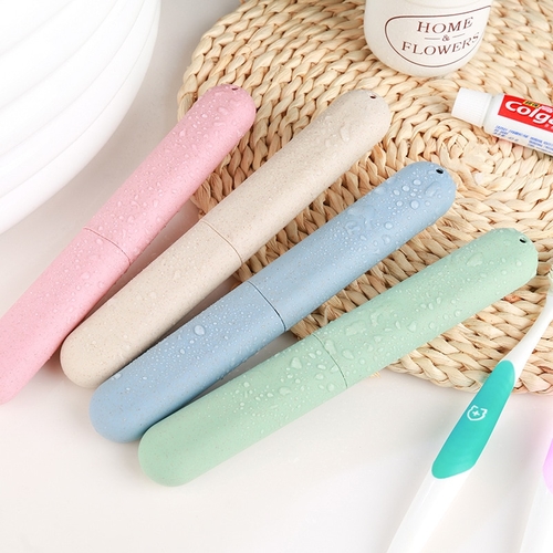 1pcs Wheat Straw Portable Travel Toothbrush
