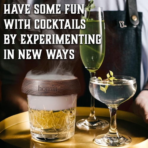 Bartender Kit with Whiskey Smoker  13 pcs Pine Stand  Bar Set with