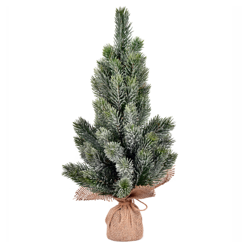 Vickerman LF203219 19 in. Frosted Spruce Sapling Tree Burlap 