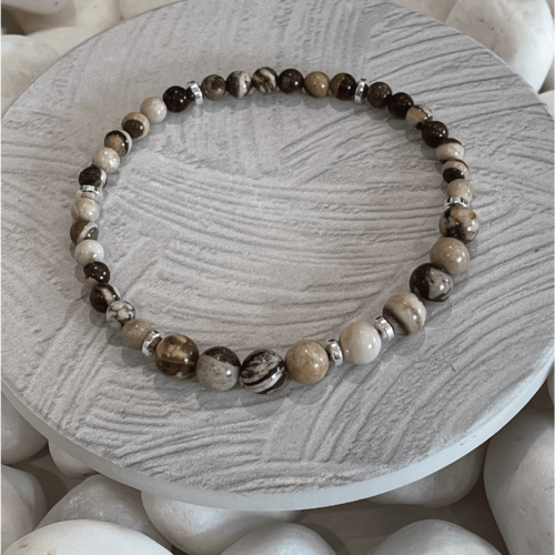 Top Drawer Gemstone Brown Zebra Bracelet