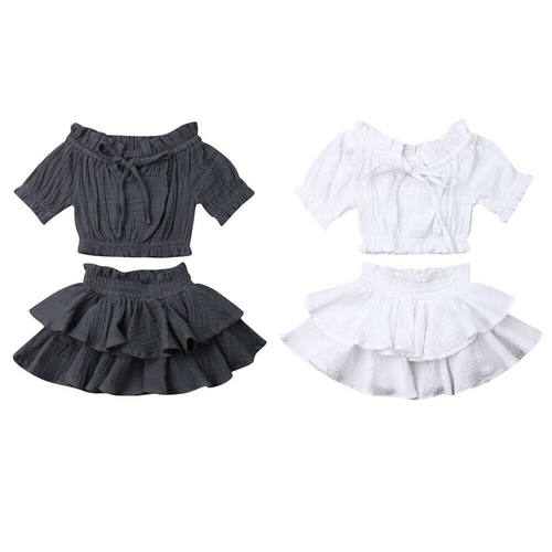0 4Y Summer Toddler Baby Girls Clothes Sets Solid