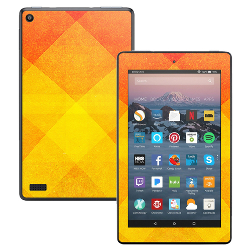 MightySkins AMKF717-Orange Texture Skin for Amazon Kindle Fire 7 2017 