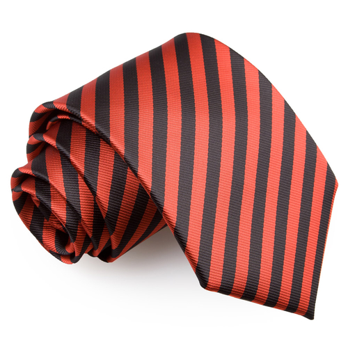 Thin Stripe Classic Tie - Black & Red