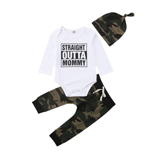 Casual Newborn Fall Clothing Baby Boy Camo