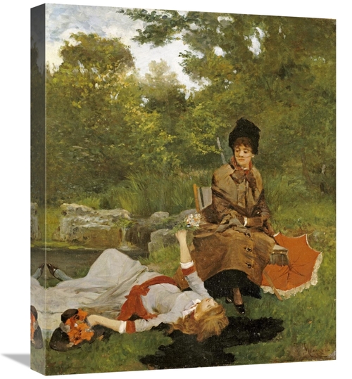 Global Gallery GCS-266887-22-142 22 in. On the River Bank Art Print - 