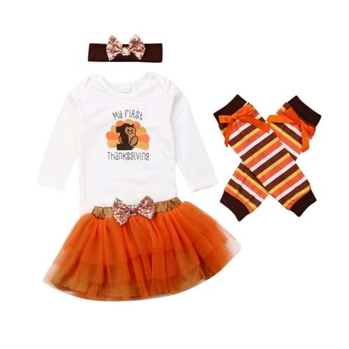 Cute Toddler Baby Girls Thanksgiving Outfits