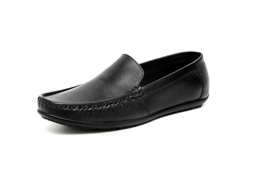 Men's Genuine Leather Loafers (Size-UK-8 (Color-BLACK)