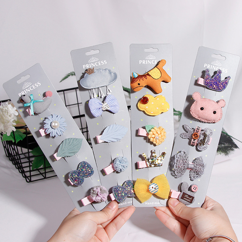 Fashion 5PCS/Pack Cartoon Crown Bow Girls Cute