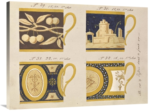 Global Gallery GCS-454919-3040-142 30 x 40 in. Quatre Tasses a Fond Or