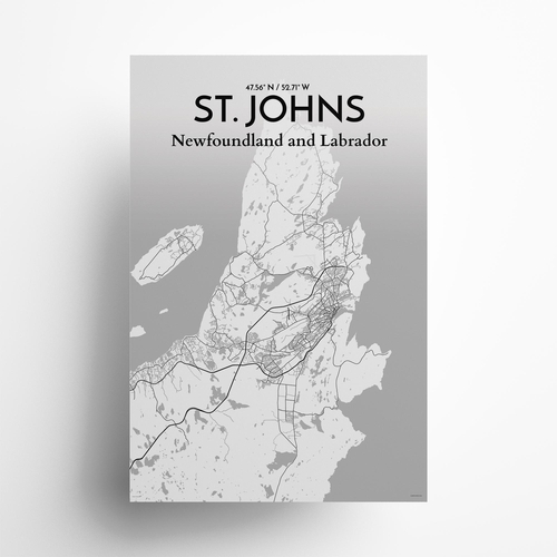 St. Johns City Map Poster