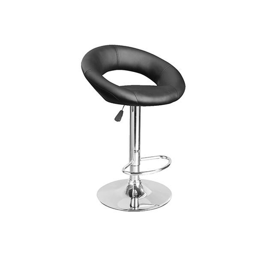 Black Delilah Height Adjustable Barstool Circular Arc Swivel Chrome