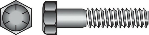 Hillman 220015 0.25 x 1 in. Zinc Dichromate Grade 8 Hex Cap Screw