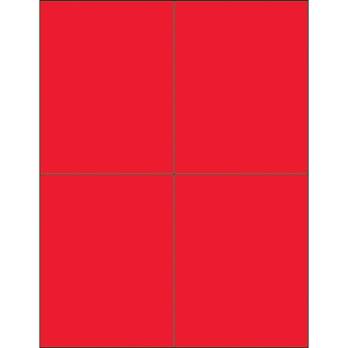 Box Partners LL183RD 4.25 x 5.5 in. Fluorescent Red Rectangle Laser La