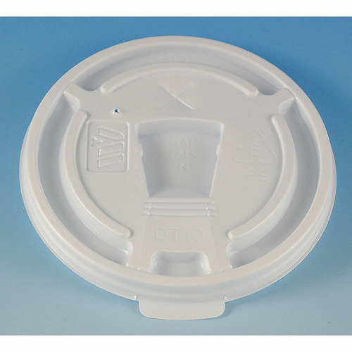 Wincup DT10 CPC 10 oz Drink Thru Plastic Multi Purpose Lid, White 