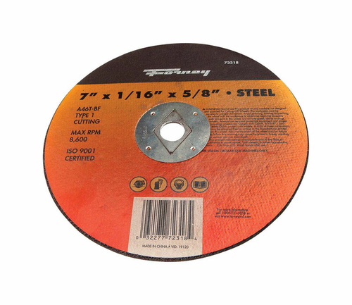 Forney 2683647 7 in. Aluminum Oxide Steel Cutting Wheel, 0.6 in. x