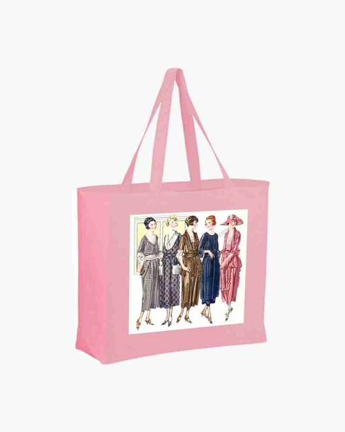 Ladies Fashion 1900s Pink Tote Grocery New   Bag