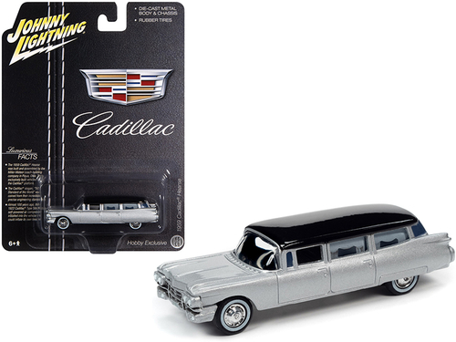 1959 Cadillac Hearse Silver with Black Top \Special Edition\" 1/64