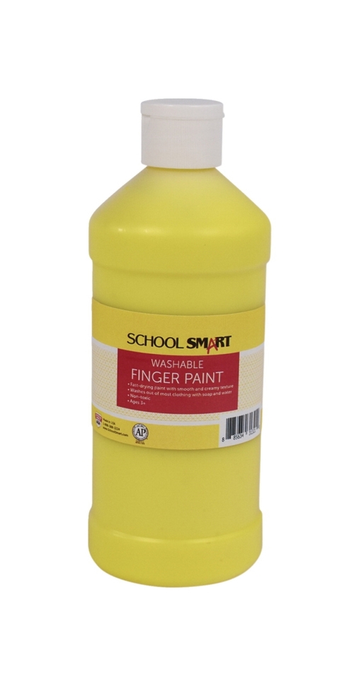 School Smart 2002418 1 Pint Washable Finger Paint, Yellow