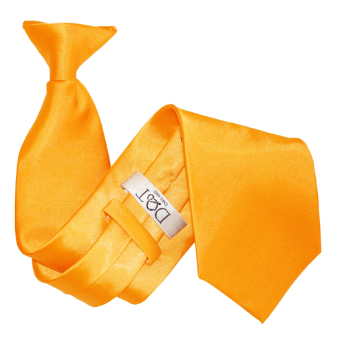 Plain Satin Clip-On Tie - Fluorescent Orange