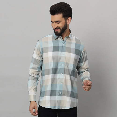 Men'S Cotton Casual Diverse Checks Shirt For Men (Size-S)